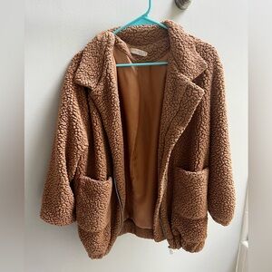 Brown fuzzy jacket